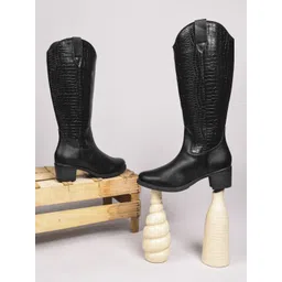 CLOG LONDON Women Textured Block-Heeled Winter Boots