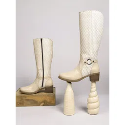 CLOG LONDON Women Textured Block-Heeled Winter Boots