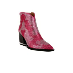 London Rag Women Rhinestones Embellished Ankle Boots