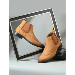 El Paso Men Faux Leather Lightweight Comfort Chelsea Boots