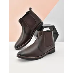 TRM Men Brown Chelsea Boots
