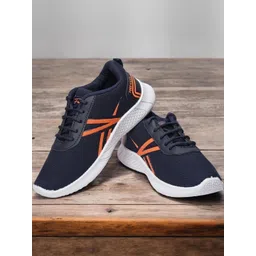 Free Kicks Men Navy Blue Mesh Marking Running Sports Shoes