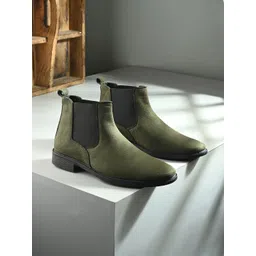 The Roadster Lifestyle Co. Men Colourblocked Block Heel Chelsea Boots