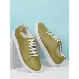 Kosher Men Synthetic Leather Lace-Up Sneakers