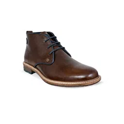 HX London Men Mid Top Leather Desert Boots