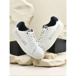 Woodland Men's White Casual Sneakers