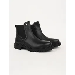 GAS Leather Round-Toe Casual Regular Boots