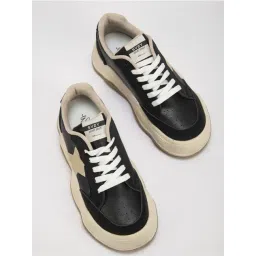 The White Pole Women's Black Casual Sneakers