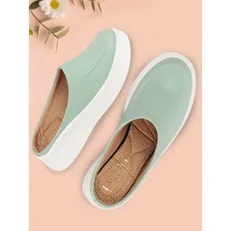 FAUSTO Women Woven Design PU Slip-On Sneakers