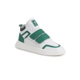 FAUSTO Men Colourblocked PU Lightweight High-Top Sneakers