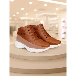 Bxxy Men 7.62 CM Hidden Elevator Height increasing Mid-Top Casual Lace-up Sneakers