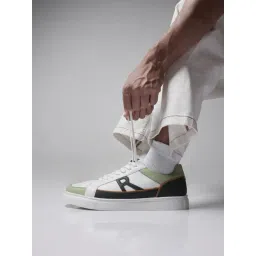 Rare Rabbit Men's ENZO Green Sneakers