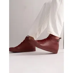 Rare Rabbit Men's SAURON HI PRO Maroon Sneakers
