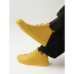 Rare Rabbit Men's SAURON HI PRO Yellow Sneakers
