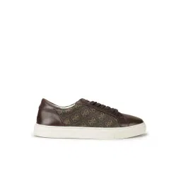 Guess Men's Dark Brown Printed Casual Sneakers