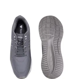 FEET FIRST Men Grey & White Colourblocked Leather Lace-Up Sneakers