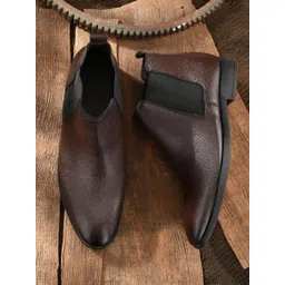 Roadster Men Mid-Top Block-Heeled Chelsea Boots