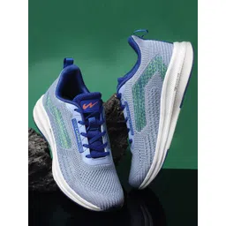 Campus Men Grey & Blue Mesh Running Shoes