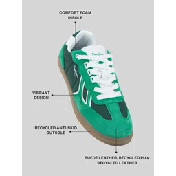 Pepe Jeans Men Eco Retro Court Colourblocked Lace-Up Sneakers