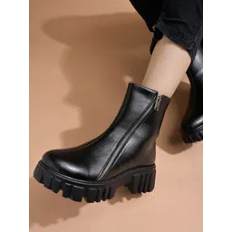 Shoetopia Women  Casual Block-Heeled Ankle Length Boots