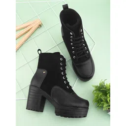 XE Looks Women Block-Heeled Chunky Boots