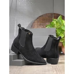 El Paso Women Casual Block-Heeled Chelsea Boots