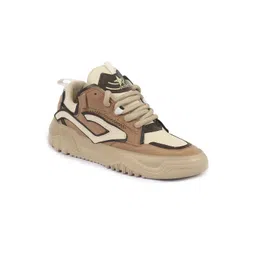 FAUSTO Men Colourblocked PU Lightweight Mid-Top Sneakers