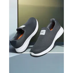 HOTSTYLE Men Grey Mesh Running Slip-On Non-Marking Shoes