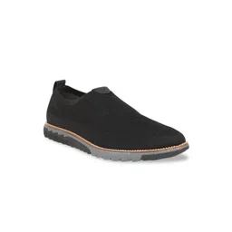 Hush Puppies Men Black Leather Slip-On Sneakers