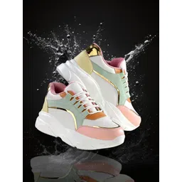 Layasa Women Textured Lace-Up Walking Shoes