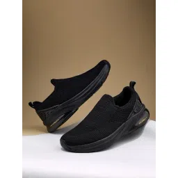 Campus Men's PORIUM AIR CAPSULE PRO Jet Black Walking Shoes