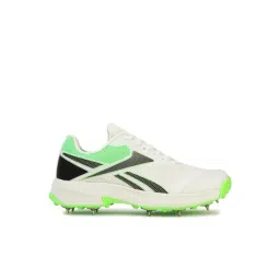 Reebok Men's White, Black & Lime Cricket Shoes