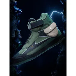 The Souled Store Men Colourblocked PU High-Top Sneakers