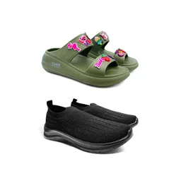 FABBMATE Women Sneakers With Flip Flops