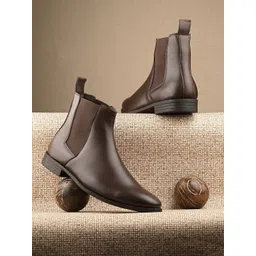 El Paso Men Faux Leather Casual Chelsea Boots