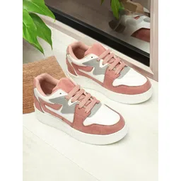 Kenill Women Lace-Ups Round Toe Sneakers