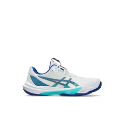 Asics Men's SKY ELITE FF 3 White & Asics Blue Indoor Court Shoes