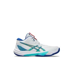 Asics Men's SKY ELITE FF MT 3 White & Asics Blue Indoor Court Shoes