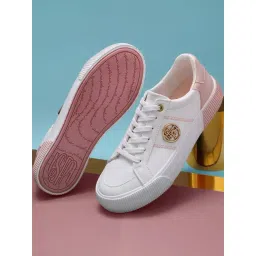 U.S. Polo Assn. Women's White & Pink Sneakers