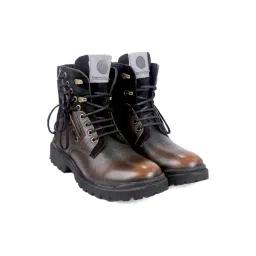 Bacca Bucci Men's Combat Brown Derby Boots