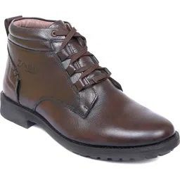 Genuine Leather High Ankle Boots| Lace-up & Soft Cushioned Insole Daily Comfort Boots For Men
