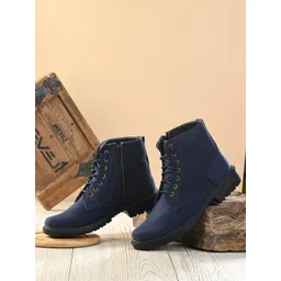 Big Fox Men Blue Solid Regular Boots