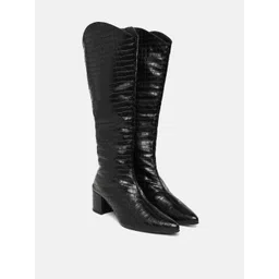 ZORI WORLD DEZIRE Women Croc Patent Textured High Top Boots