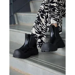 CAI Women Casual Block-Heeled Winter Boots