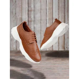 GLOBAL RICH Men Perforations Lightweight Half Brogues Sneakers