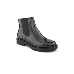 San Frissco Women Glossy Block-Heeled Chelsea Boots