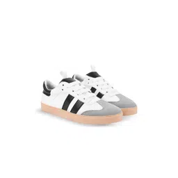 Shoetopia Women Striped Lace-Ups Sneakers