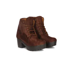 Commander Shoes Women Lace Up Block Heeled Boots