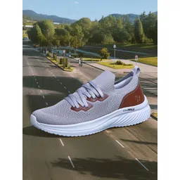 NEEMANS Men Ease Walk Snug Woven Design PU Slip-On Sneakers