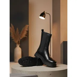 EZOK Women Round Toe Slip-On Regular Boots